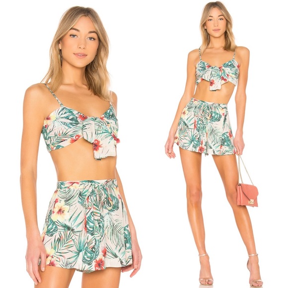 Lovers + Friends Tops - [Lovers + Friends] Tropical Print 2 Piece Set